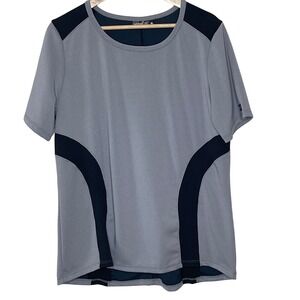 Kerrits Womens XL Grey Black Mesh Performance Short Sleeve Riding Shirt Top